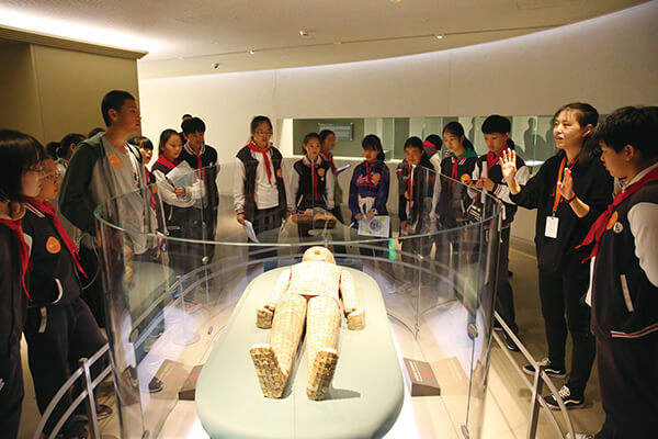 图二：香山中学师生参观震旦博物馆