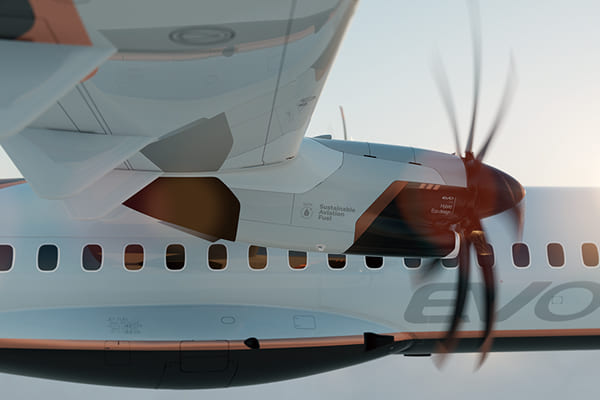 区域型螺旋桨客机ATR宣布开发新世代EVO环保机型，并以100%使用“可持续航空燃料”为目标，有效减低碳排量。